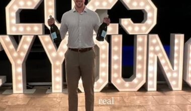Paul Skenes celebrates on Wednesday night after being handed baseball's Cy Young Award