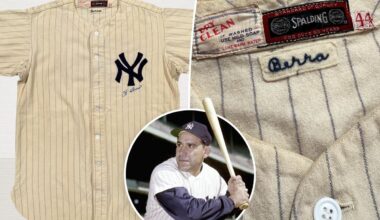 Yogi Berra’s 1947 rookie jersey found at a Boys & Girls Club in Harlem being auctioned