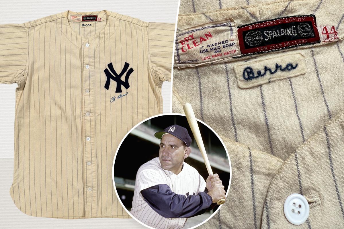 Yogi Berra’s 1947 rookie jersey found at a Boys & Girls Club in Harlem being auctioned