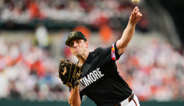 FILE - Baltimore Orioles starting pitcher John Means throws to the Seattle Mariners during the first inning of a baseball game, May 17, 2024, in Baltimore. (AP Photo/Jess Rapfogel, File)