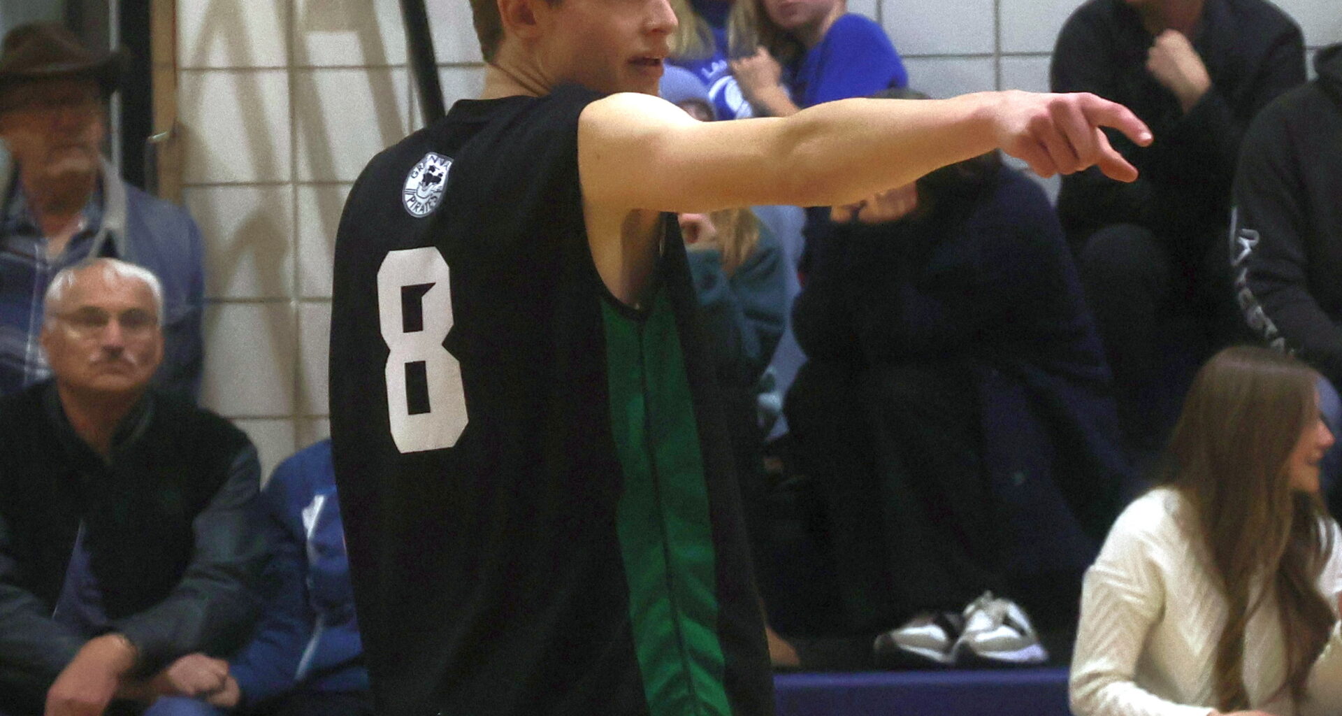 The Green Valley Pirates setter directs traffic during the AA Zone 13 finals. (Cassidy Dankochik The Carillon)
