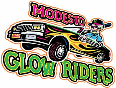 modesto glow riders skull logo