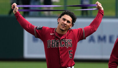 Diamondbacks’ outfielder Alek Thomas warms up prior to a spring training game on March 2, 2023, at Camelback Ranch-Glendale in Phoenix. Thomas will likely play against the Diamondbacks for one game this spring training when the D-backs face the Mexico national team on Tuesday, March 3 at Salt River Fields at Talking Stick. Though 2026 rosters have not been announced, Thomas was on the Mexico national team for the 2023 World Baseball Classic.