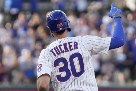 Jul 19, 2025; Chicago, Illinois, USA; Chicago Cubs outfielder Kyle Tucker (30) gestures after hitting a home run against the Boston Red Sox during the first inning at Wrigley Field. Mandatory Credit: David Banks-Imagn Images Jul 19, 2025; Chicago, Illinois, USA; Chicago Cubs outfielder Kyle Tucker (30) gestures after hitting a home run against the Boston Red Sox during the first inning at Wrigley Field. Mandatory Credit: David Banks-Imagn Images