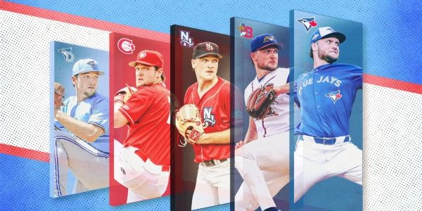 Toronto Blue Jays rookie phenom Trey Yesavage in various stages of his minor league rise to Major League Baseball.