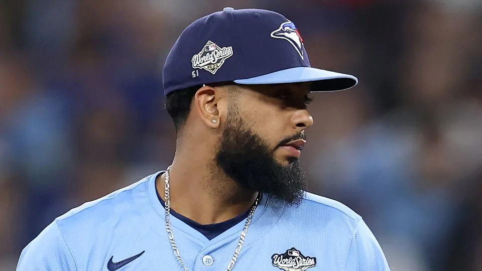 Players on both the Dodgers and Toronto Blue Jays showed support for Vesia by wearing No. 51 on their caps. - Emilee Chinn/Getty Images