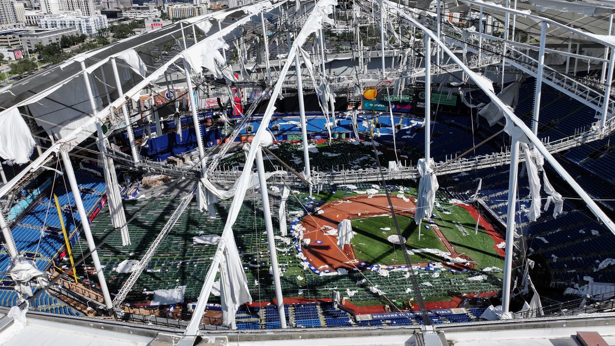 Tropicana Field roof repair updates as Rays prep for MLB stadium return