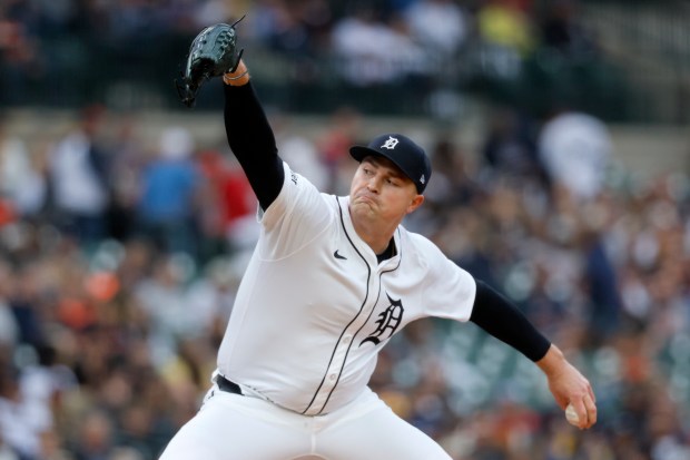 Tigers starter Tarik Skubal delivers against the White Sox on Sept. 6, 2025, at Comerica Park in Detroit. (Duane Burleson/Getty Images)