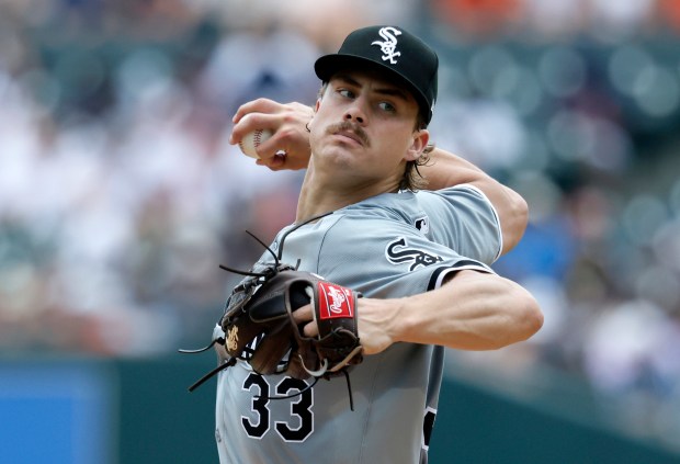 White Sox starter Drew Thorpe delivers against the Tigers on June 22, 2024, at Comerica Park in Detroit. (Duane Burleson/Getty Images)