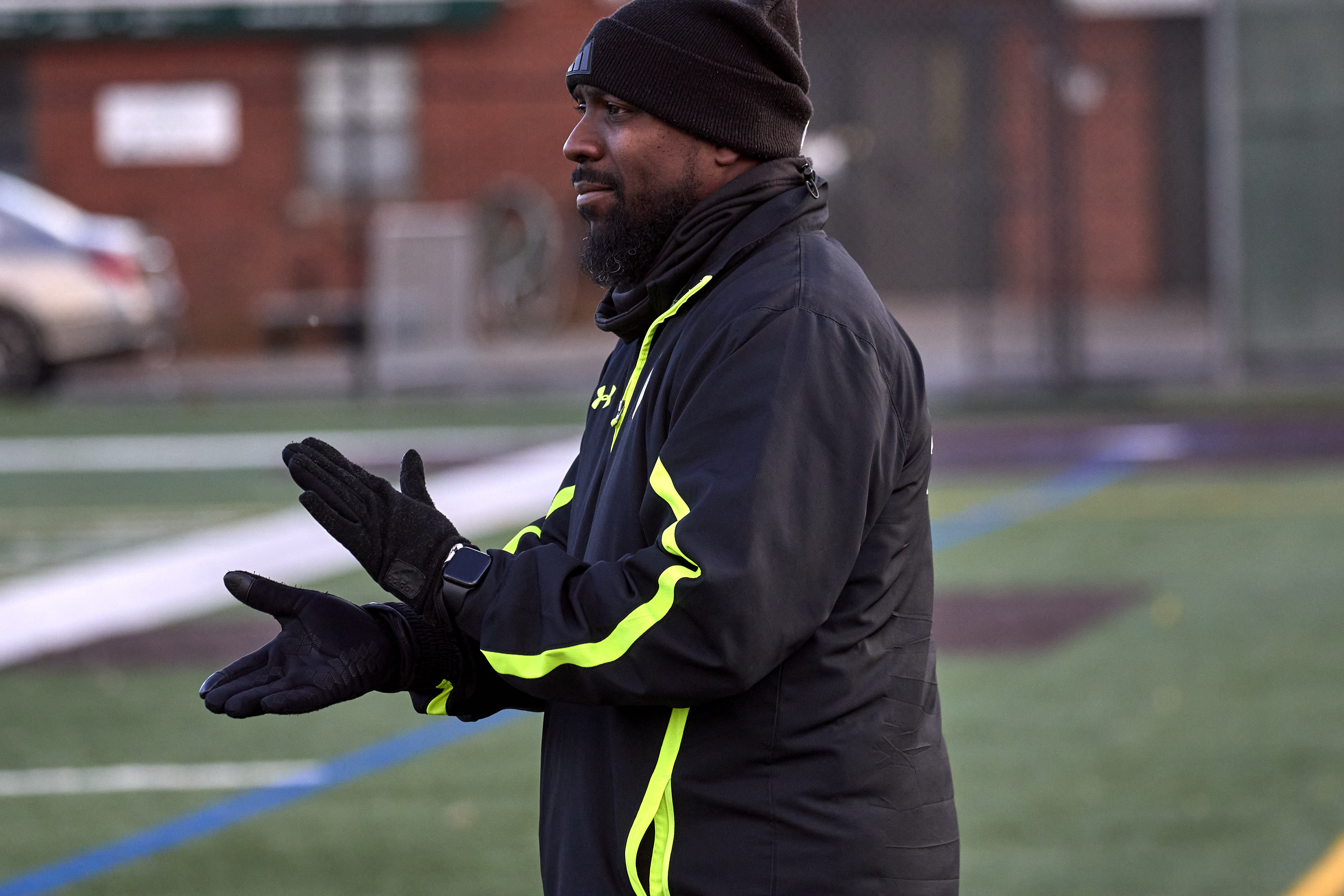 DePaul Catholic head coach Darrell Etienne during the Girls North, NPB Final against Montclair Kimberley at DePaul Catholic High School in Wayne on Thursday, November 13, 2025.  