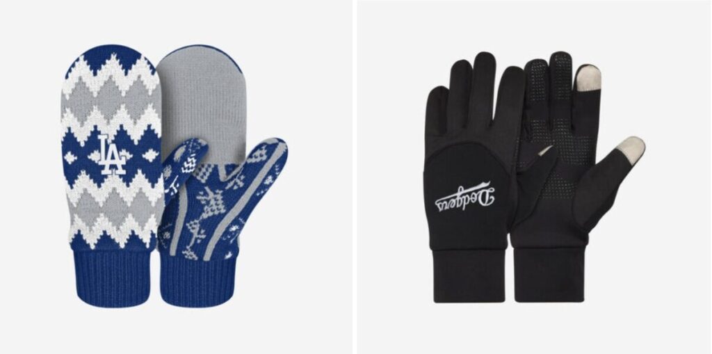 Dodgers mittens and gloves, FOCO