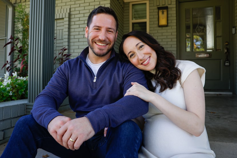 Rangers broadcaster Jared Sandler and his wife Emily Sandler at their home on Monday, Nov....