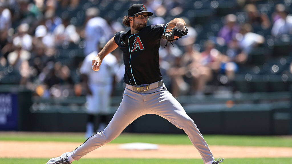 Zac Gallen #23 of the Arizona Diamondbacks...