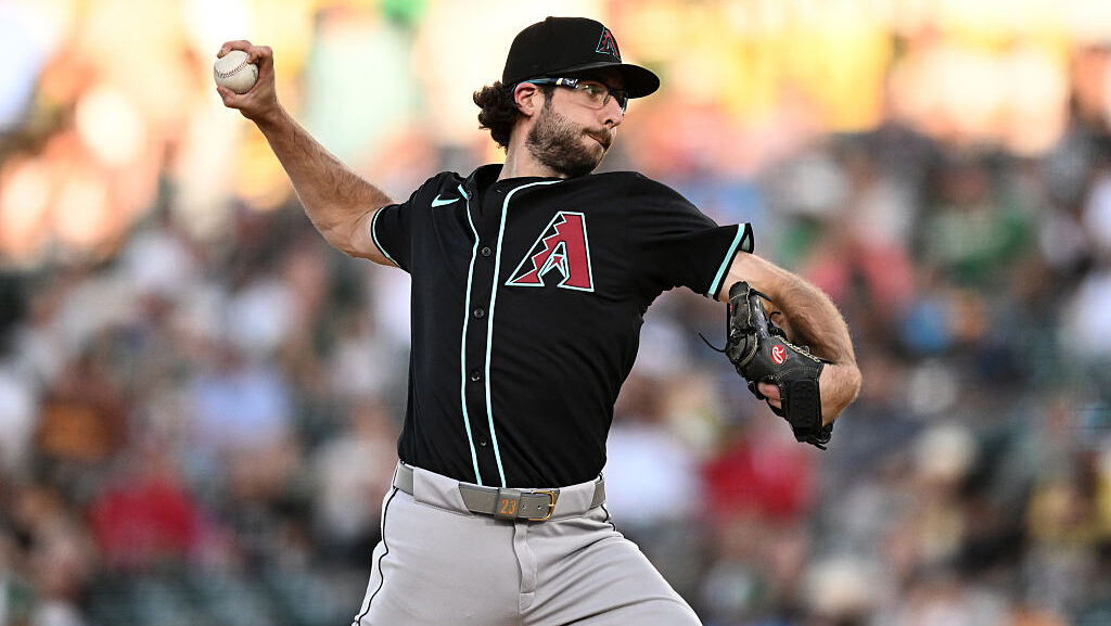 Zac Gallen #23 of the Arizona Diamondbacks...