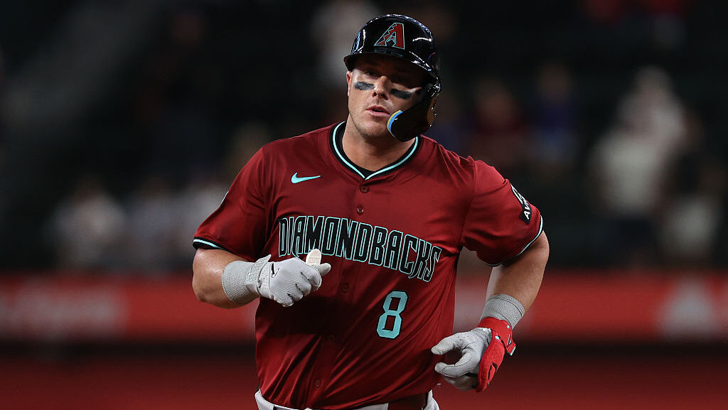 James McCann #8 of the Arizona Diamondbacks...