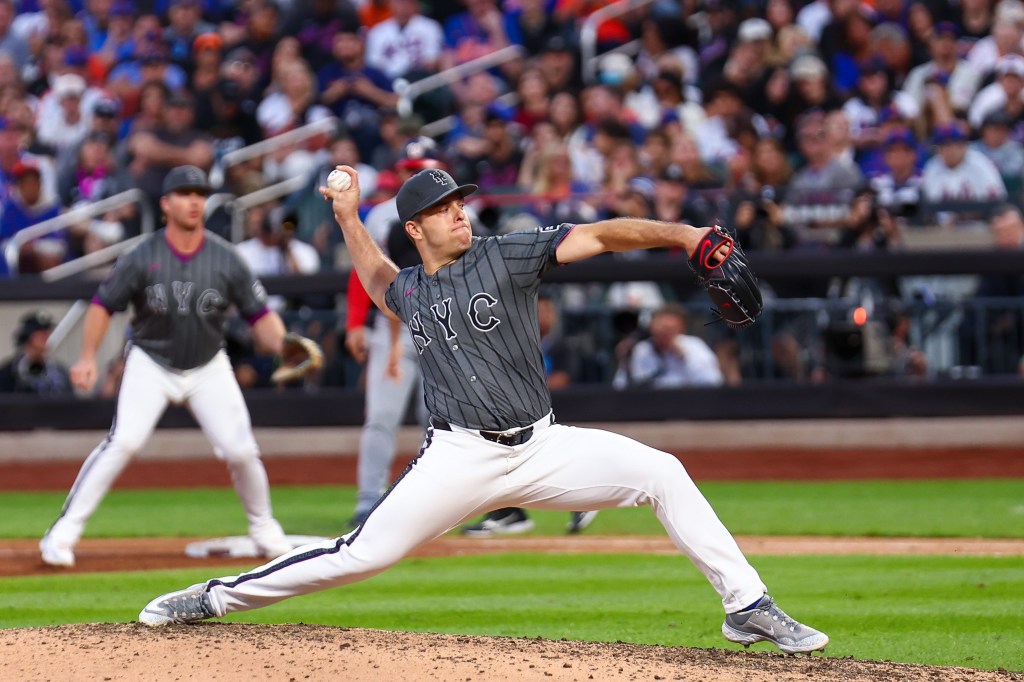 Ryan Helsley pitches during the game between the Washington Nationals and the New York Mets at Citi Field on Saturday, September 20, 2025 in New York, New York. 