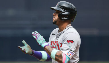 Ketel Marte #4 of the Arizona Diamondbacks...