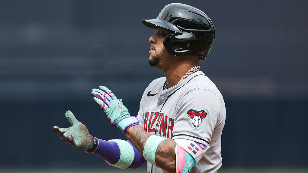 Ketel Marte #4 of the Arizona Diamondbacks...