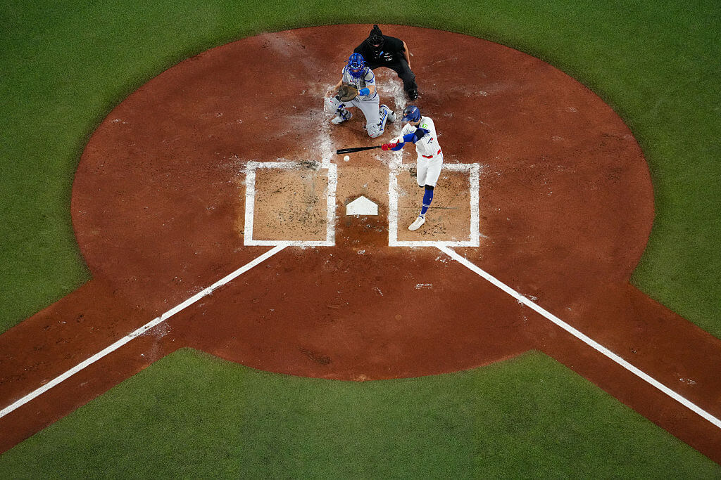 Ernie Clement making contact.