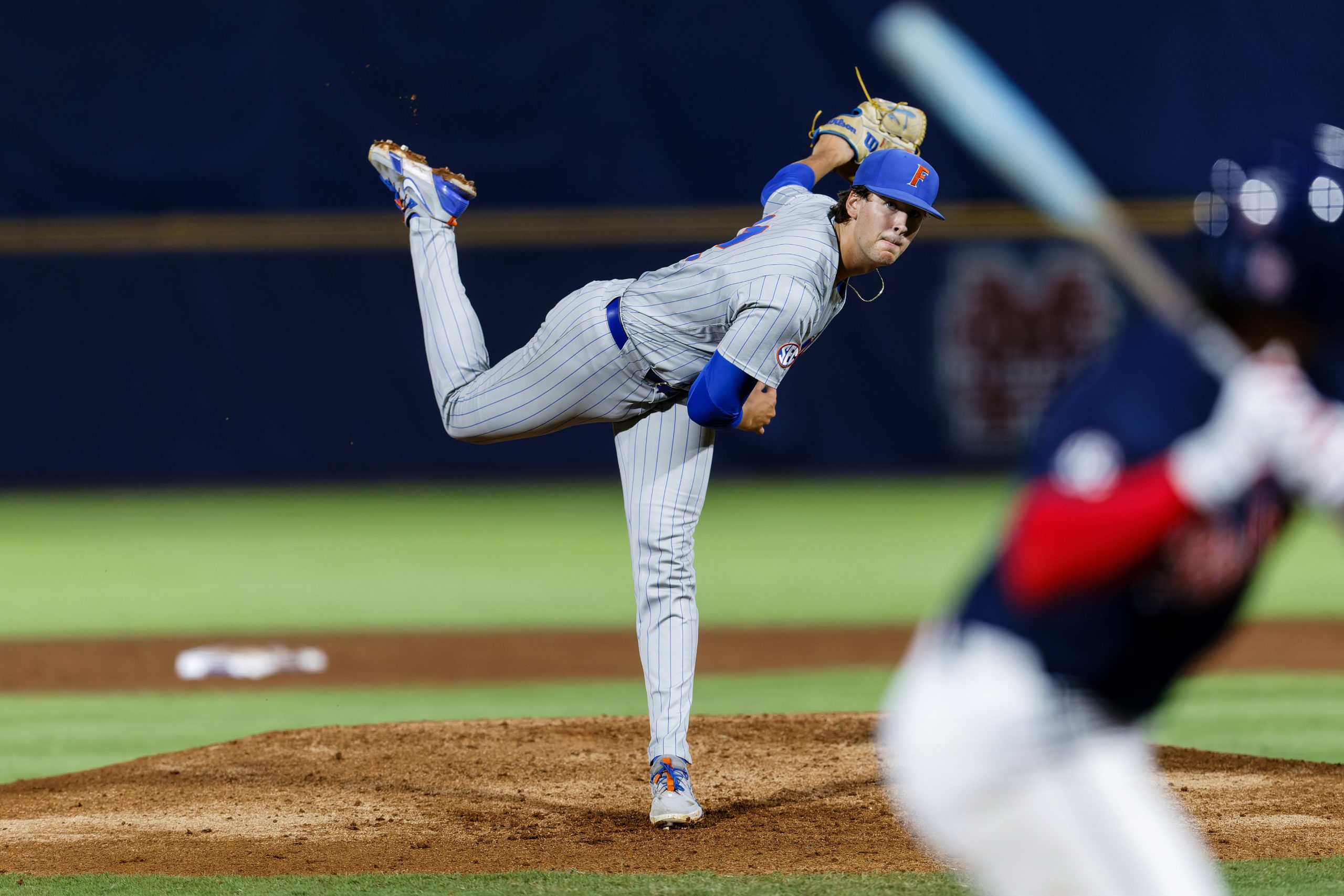 Liam Peterson (12) Florida Gators vs Ole Miss Rebels in Game 7 of the SEC Tournament at Hoover Met Stadium in Hoover, Alabama on Wednesday, May 21, 2025 (Photo by Eddie Kelly/ ProLook Photos)