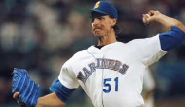 Seattle Mariners pitcher Randy Johnson...