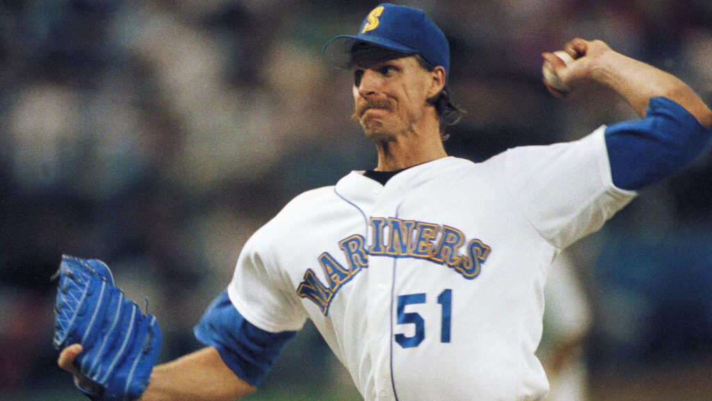 Seattle Mariners pitcher Randy Johnson...