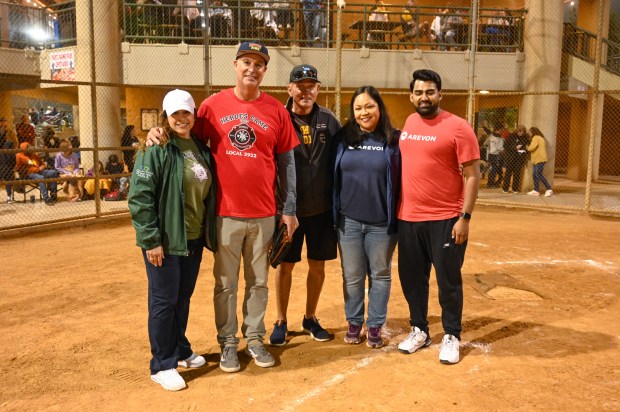 From left, Sheriff’s Poway Station Capt. Claudia Delgado, Poway Fire...