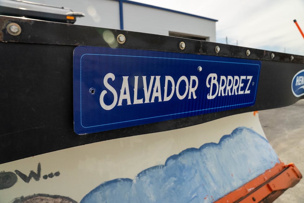 'Salvador Brrrez' joins the City of Olathe's snowplow fleet in 2025.