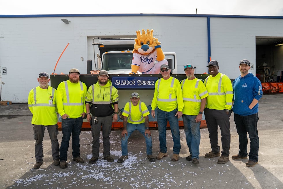 'Salvador Brrrez' joins the City of Olathe's snowplow fleet in 2025.