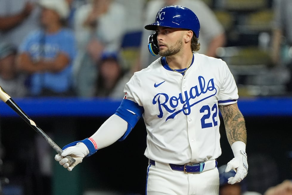 Kansas City Royals catcher Carter Jensen. (AP Photo/Charlie Riedel)