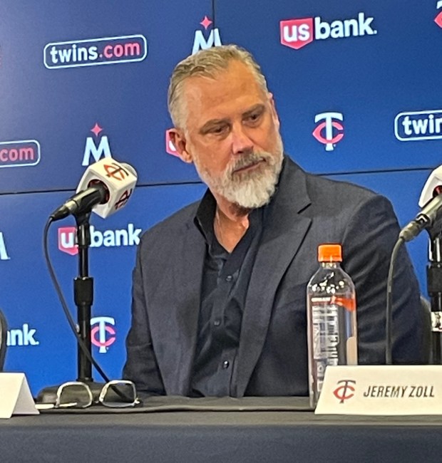 New Twins manager Derek Shelton at a news conference at Target Field on Tuesday, Nov. 4, 2025. (John Shipley / Pioneer Press)