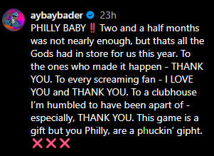 Harrison Bader Bids Farewell to Philadelphia