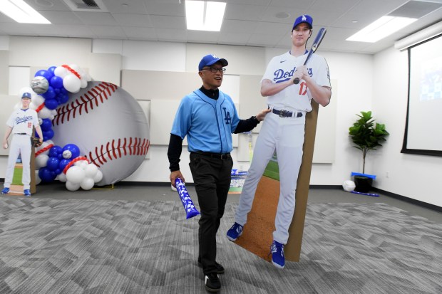 Mayor George Chen hangs with Yoshinobu Yamamoto during “International Dodgers...