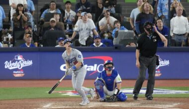 Dodgers' Will Smith Reacts to Game-Winning Home Run in World Series Game 7