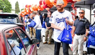 Will Klein Joins Dodgers For Thanksgiving Drive-Thru Event At The Dream Center