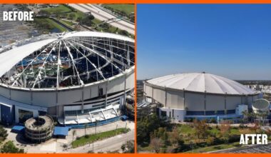 'Dome sweet dome': The roof of Tropicana Field is officially complete