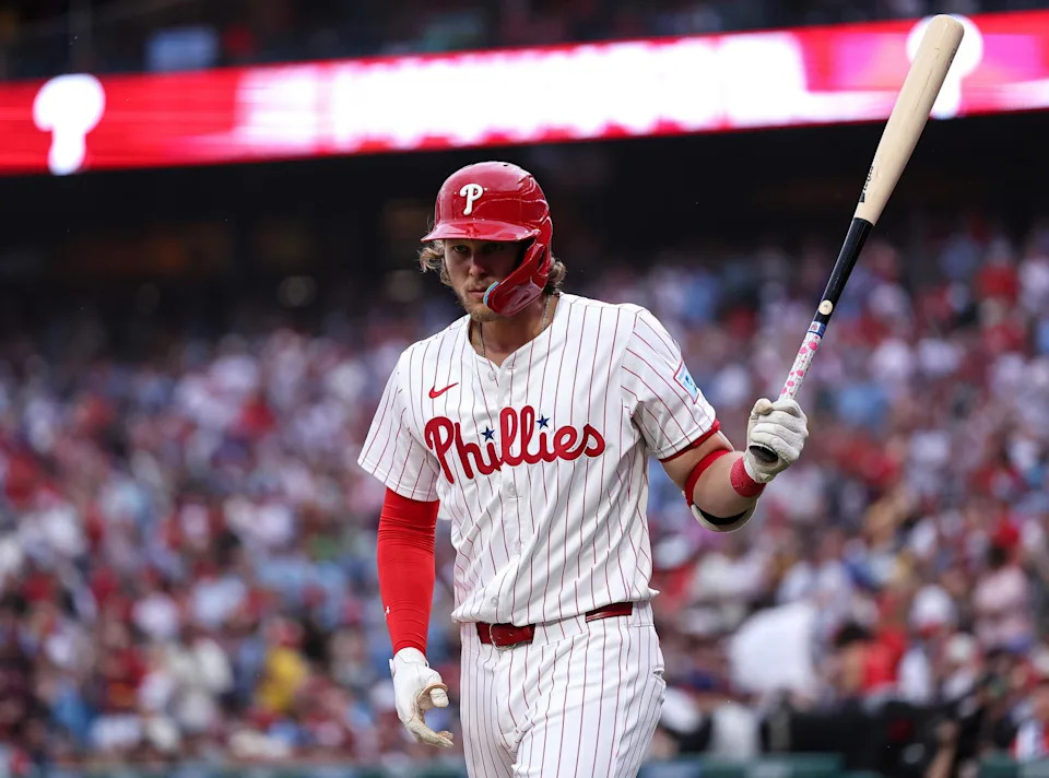 Philadelphia Phillies third baseman Alec Bohm. Credit:&nbsp;Bill Streicher-Imagn Images.