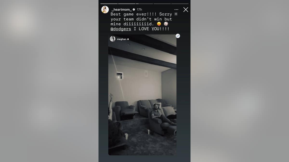 Meghan Markle's friend Kelly Mckee Zafji's post of Dodgers celebration. 