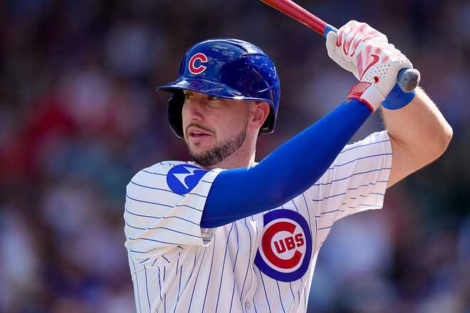 CHICAGO, ILLINOIS - SEPTEMBER 27: Kyle Tucker #30 of the Chicago Cubs stands on deck in a game against the St Louis Cardinals at Wrigley Field on September 27, 2025 in Chicago, Illinois. (Photo by Matt Dirksen/Chicago Cubs/Getty Images)