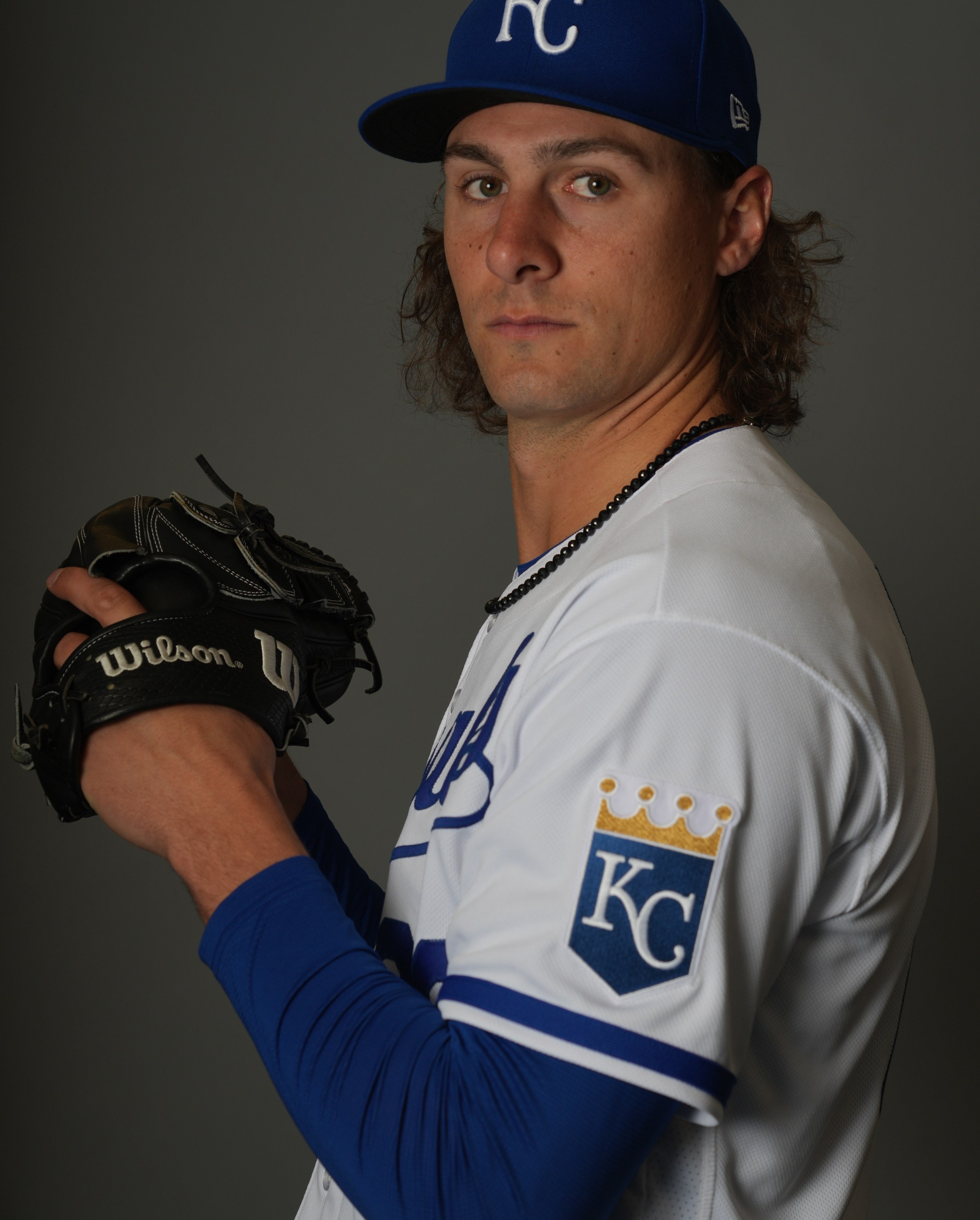 Feb 22, 2023; Surprise, AZ, USA; Kansas City Royals player Ryan Weiss poses for a photo during Photo Day at Surprise Stadium Mandatory Credit: Joe Camporeale-Imagn Images
