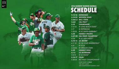 Rainbow Warrior baseball 2026 schedule