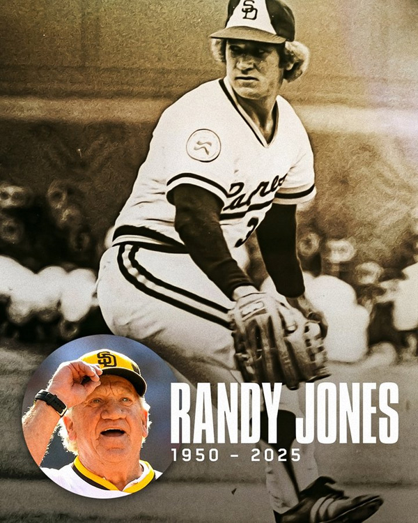The Padres' first Cy Young Award winner Randy Jones has passed away. Photo = Padres Official X