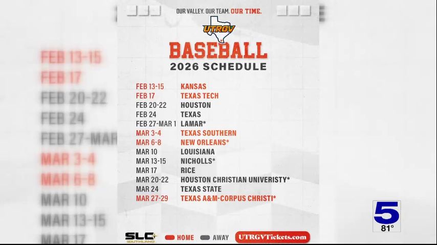 UTRGV Baseball announces 2026 schedule, will host Kansas and Texas Tech