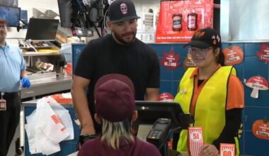 MLB catcher Jose Trevino serves meals at Whataburger to kick off week of events