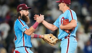 Kyle Schwarber hits two homers to lift Phillies over Dodgers 8-2 and avoid sweep in NLDS