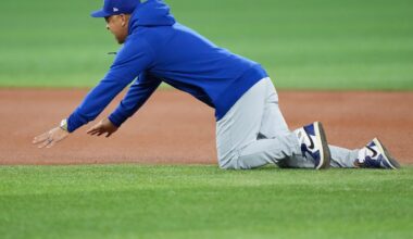 Dave Roberts vows to never sprint again after the Los Angeles manager face-plants at World Series