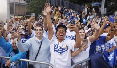Commentary: From far away, an L.A. couple grapples with all-too-familiar debate after Dodgers win