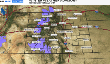 Winter snow and high winds to hit Colorado mountains Sunday night; Winter Weather Advisory to take effect