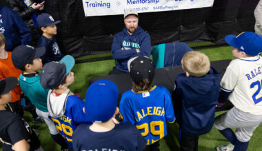 Young athletes meet Mariners pro Cal Raleigh at Mount Vernon baseball camp