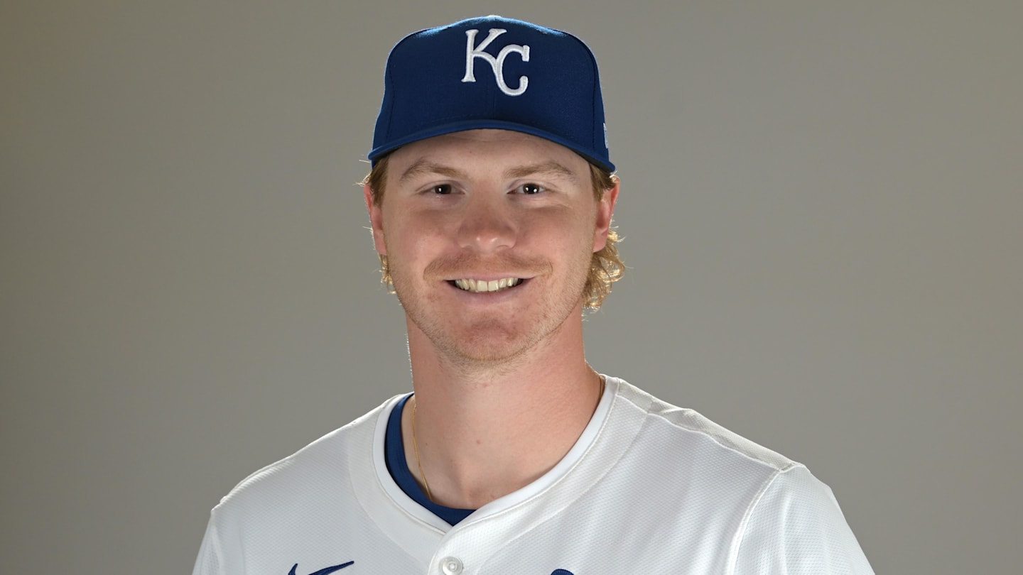Feb 19, 2025; Surprise, AZ, USA; Kansas City Royals relief pitcher Eric Cerantola (87) poses for a photo during media day at Camelback Ranch. Mandatory Credit: Jayne Kamin-Oncea-Imagn Images